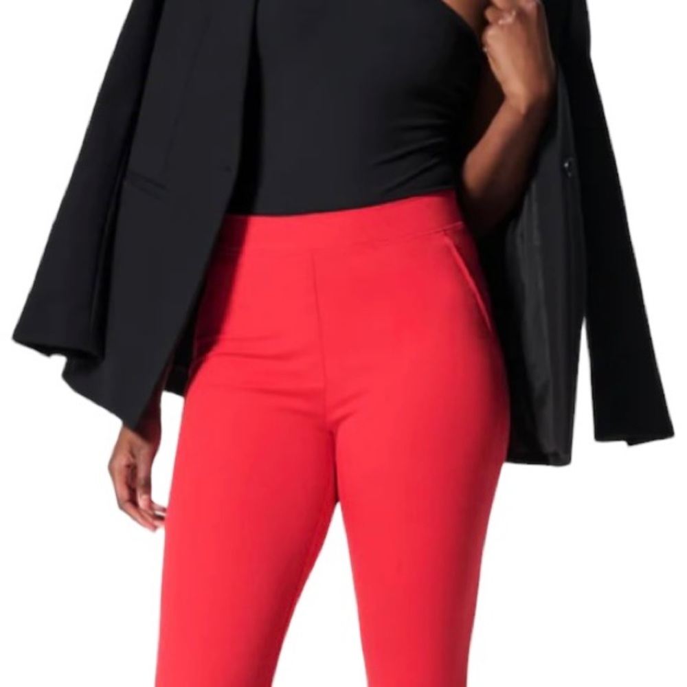 SPANX NWT On-the-Go Ankle Slim Straight Pant True Red ❤️ Med - Petite